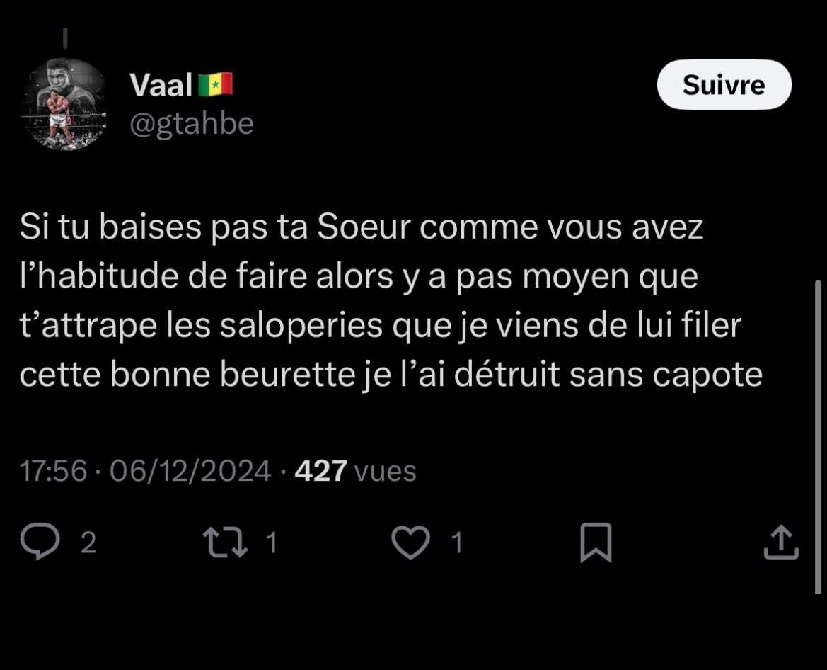 UnionAlgerienne's tweet image. Nous avons remonté les informations de cet individu (@gtahbe) à son université @UnivPoitiers.

Ses propos racistes reflètent le comportement d&apos;un déséquilibré, représentant un danger pour vos élèves. Nous comptons sur les responsables de son master (Janick Rusiewiez/Guillaume…