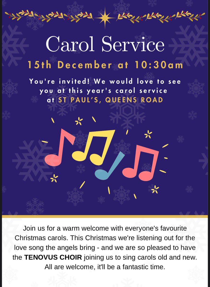 This Christmas we're listening out for the love song the angels bring - and we are so pleased to have the TENOVUS CHOIR joining us to sing carols old and new. Sunday 15th December. 10:30am. 
#Aberystwyth