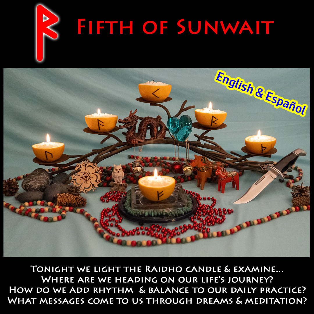 runequeen_rqefi's tweet photo. 5th of Sunwait. Tonight we light the Raidho candle &amp; examine. Where are we heading on our life's journey? How will we include rhythm, movement and balance in our daily practice? Learn more here: https://t.co/Rm3swnPw85 #sunwait #fehu #uruz #thurisaz #ansuz #raidho #kenaz https://t.co/VIF6p0gF9d
