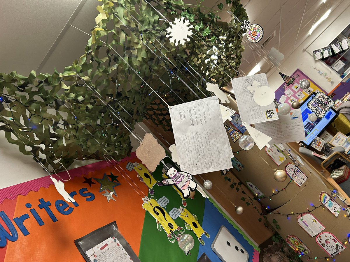 MrsGrayMPS's tweet photo. The Christmas tree from my cupboard has up and gone but never fear, the Faraway Tree is doubling as our Christmas Tree. The Land of Christmas has arrived! Look out for some really excellent work!  @muiredgeprimary #readingschools https://t.co/l4t0zjZpUL