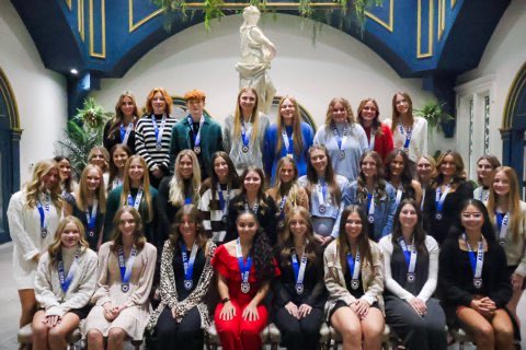 OSSCAsoccer's tweet photo. Division 4 Girls All Ohio Players in attendance at the 2024 All Ohio Honors Banquet. https://t.co/Ma6hh4uMCZ
