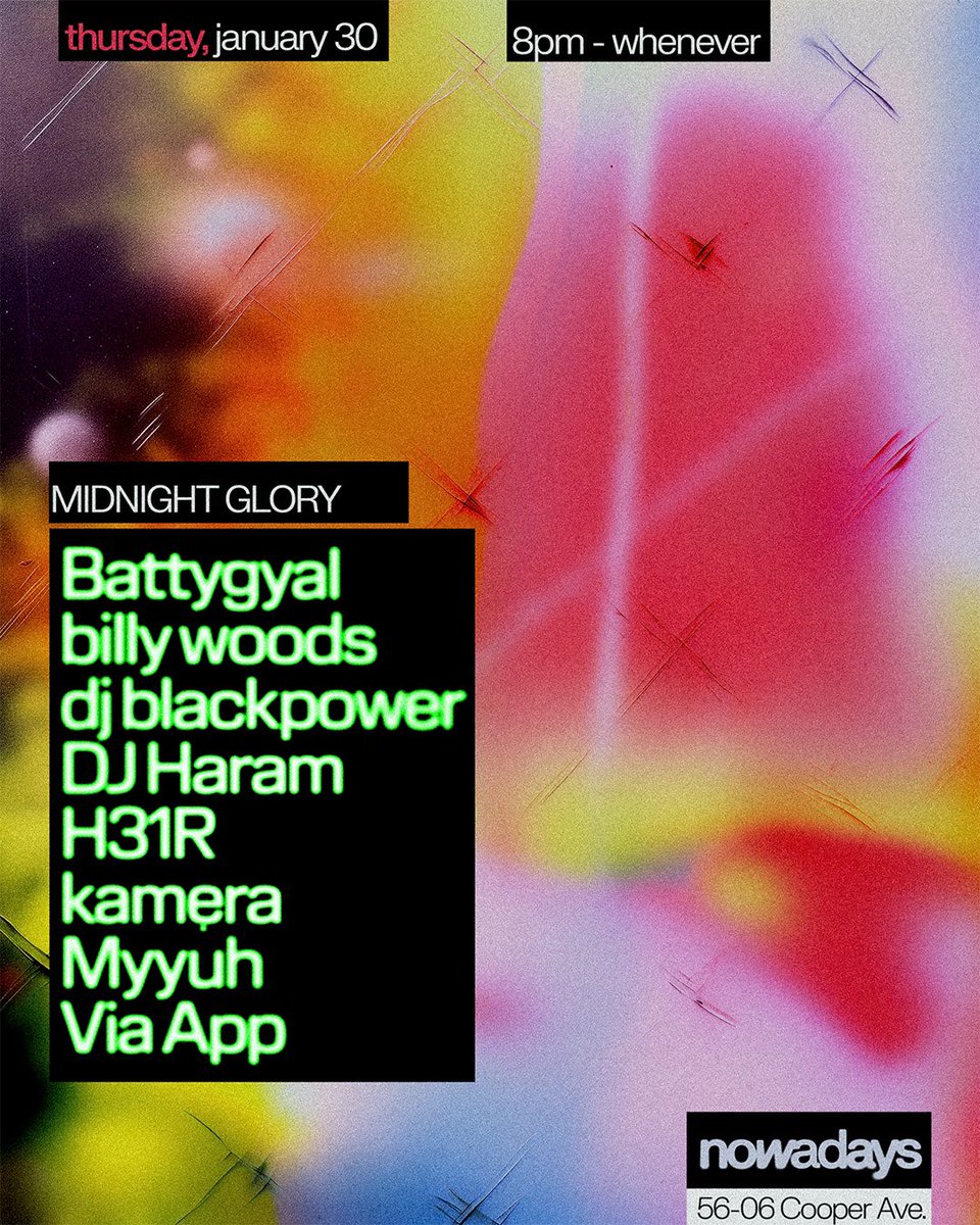 MIDNIGHT GLORY JAN 30 NYC 8PM-4AM FUNDRAVER FOR SUDAN &amp; LEBANON. hosted by <a href="/luvnanaxoxo/">Ms.XOXO</a> &amp; <a href="/RUGIWTF/">???</a> 

buy tickets now:  ra.co/events/2057843