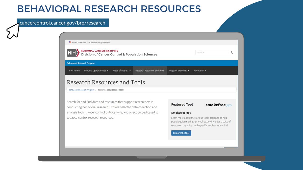 theNCI's tweet image. Did you know NCI has cancer research tools and data sets for conducting  #BehavioralResearch? Check out our data collection and analysis tools, cancer control publications, and tobacco control research resources.  go.nih.gov/KSUP4MC  #CancerControl