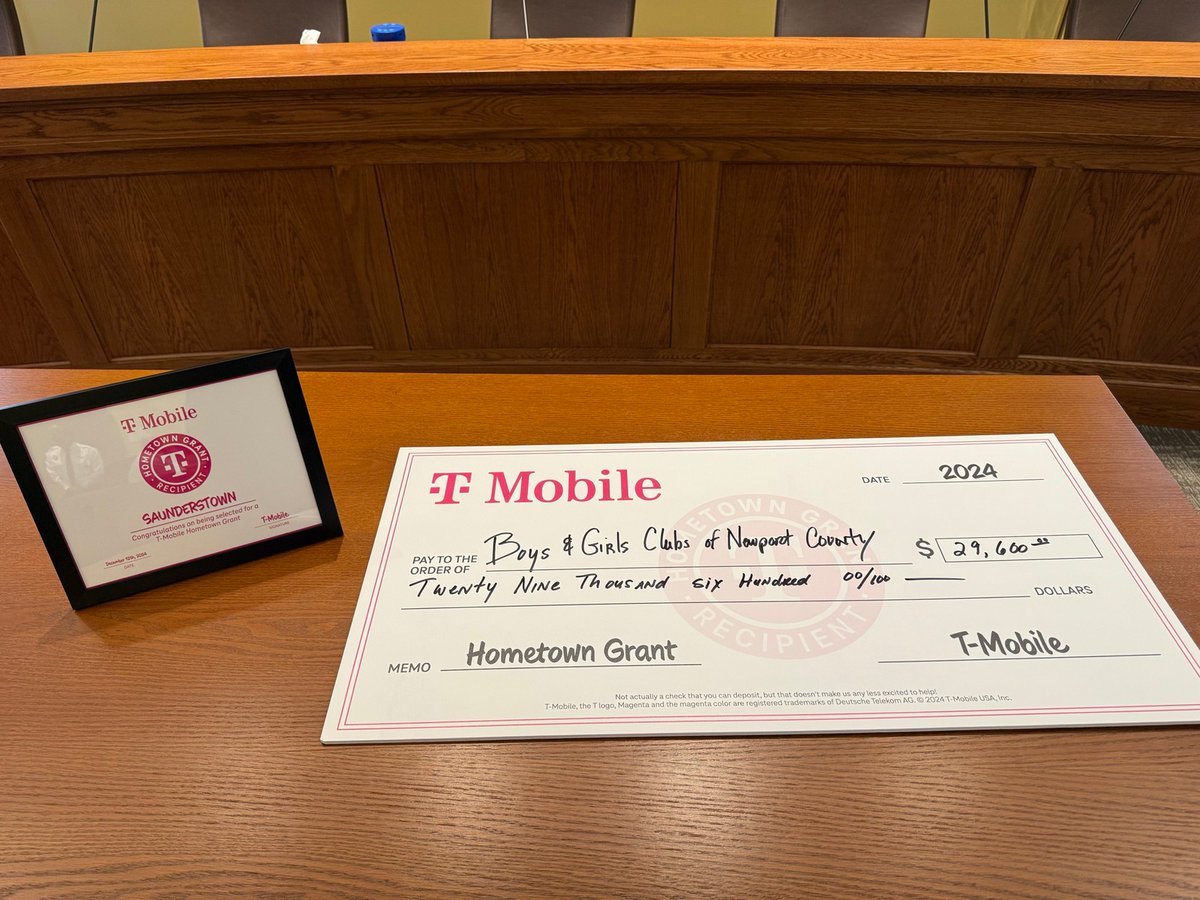 Kevin Mimoso (@kmimoso) on Twitter photo Thank you <a href="/TMobile/">T-Mobile</a> for choosing Boys & Girls Club of Newport County as one of your #HometownGrant recipients. We are so excited to help with the improvements to Camp Grosvenor! <a href="/JonFreier/">Jon Freier</a> <a href="/kosmoski/">Ed Kosmoski</a> @dave_barnysurf @morettiDeanna <a href="/NorthKingstown/">NorthKingstown</a> ms.spr.ly/6014oP2dg Thank you <a href="/TMobile/">T-Mobile</a> for choosing Boys & Girls Club of Newport County as one of your #HometownGrant recipients. We are so excited to help with the improvements to Camp Grosvenor! <a href="/JonFreier/">Jon Freier</a> <a href="/kosmoski/">Ed Kosmoski</a> @dave_barnysurf @morettiDeanna <a href="/NorthKingstown/">NorthKingstown</a> ms.spr.ly/6014oP2dg