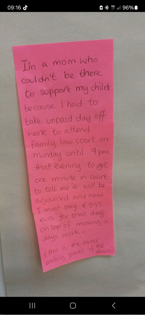Marissa Ryan (@marissa_c_ryan) on Twitter photo Still thinking about this heartbreaking note from a mother whose child attended the <a href="/Barnardos_IRL/">Barnardos Ireland</a> Vision for Change launch without her yesterday to talk about the impact of domestic violence on children.
"This is the never ending power of the abuser." Still thinking about this heartbreaking note from a mother whose child attended the <a href="/Barnardos_IRL/">Barnardos Ireland</a> Vision for Change launch without her yesterday to talk about the impact of domestic violence on children.
"This is the never ending power of the abuser."