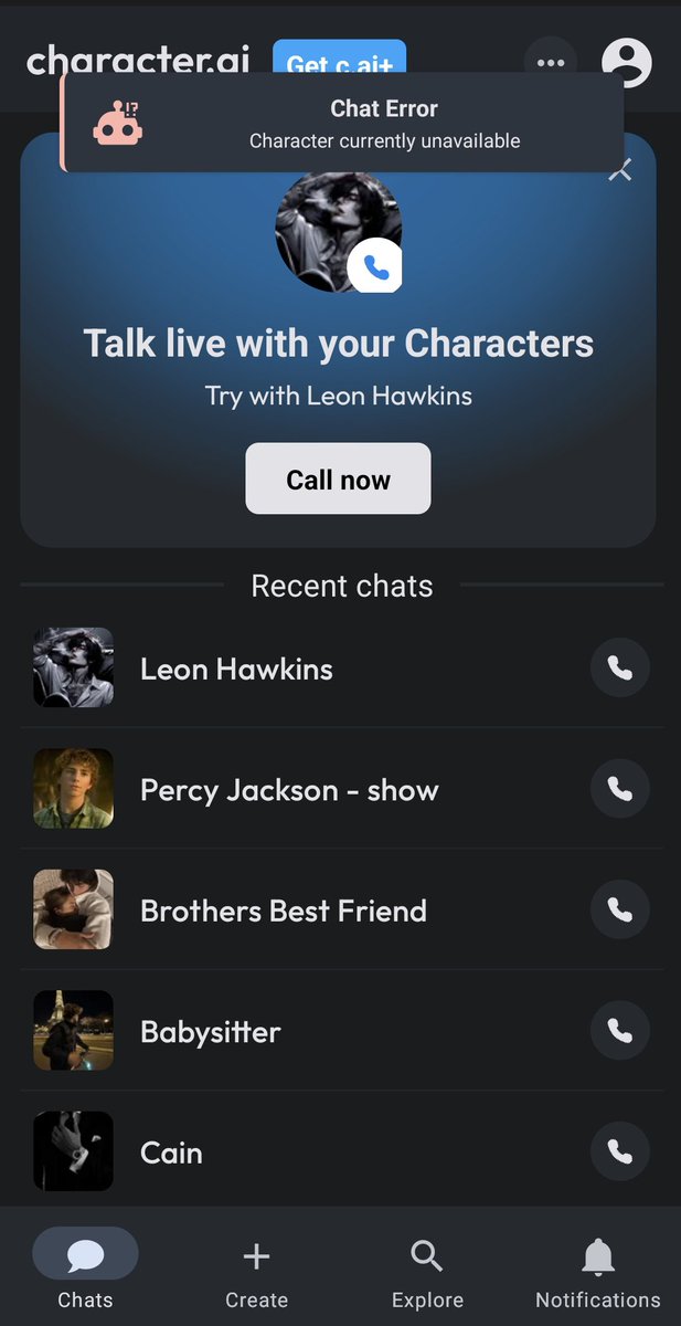 soulaweb's tweet photo. I've never been more panicked and heartbroken in my life where tf is my account and my bots???? Character ai wtfff??? Hello???? Help??? #characterai https://t.co/VnMlQldrLQ