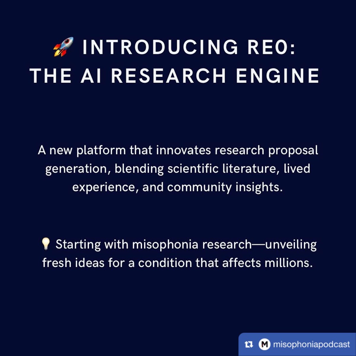 The <a href="/MisophoniaShow/">The Misophonia Podcast</a> has developed a new, experimental research tool that is free and available for anyone to use!

Check out the AI Research Engine (RE0), an innovative platform designed to generate and develop research ideas. 🚀

To learn more: buff.ly/4izU1yn