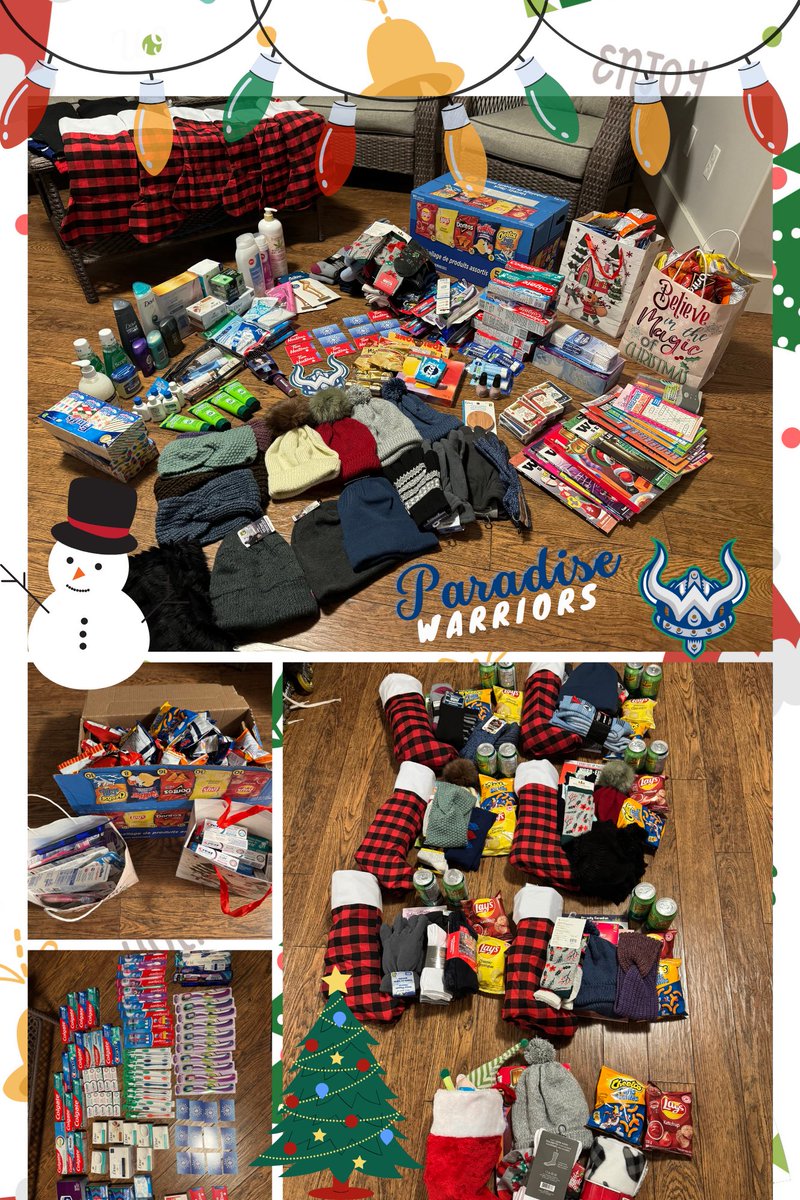 This year our U9 Warriors helped spread Christmas cheer by filling Stockings for Seniors in need within our local community ❤️🏒 @PmhaWarriors