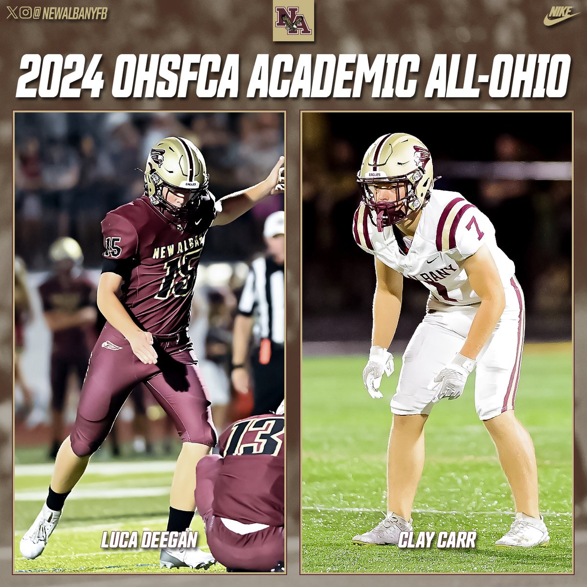 More awards for the Eagles... The Ohio High School Football Coaches Association has announced its 2024 Academic All-Ohio Individual awards and two Eagles were named!
