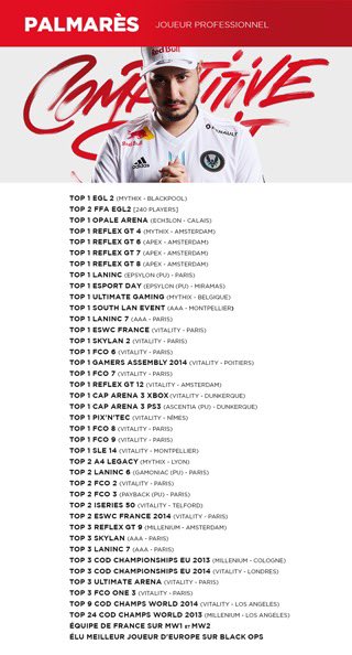 Ah ouais, rien que la dernière ligne: “Meilleur joueur d’Europe sur Black Ops” mdrrr