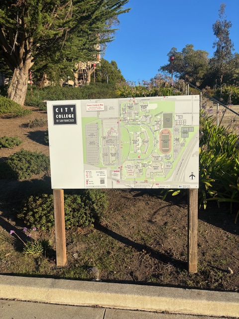 ISIcalifornia's tweet photo. We’ve just completed the installation of new wayfinding maps at City College of San Francisco to help guide students and visitors more easily around campus. #signindustry #signinstallations #signprojects #wayfindingsigns #californiabusiness https://t.co/TgiagwDQIL