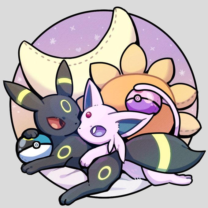 エーフィ ,ブラッキー 「espeon & umbreon 」|Mamo マモのイラスト