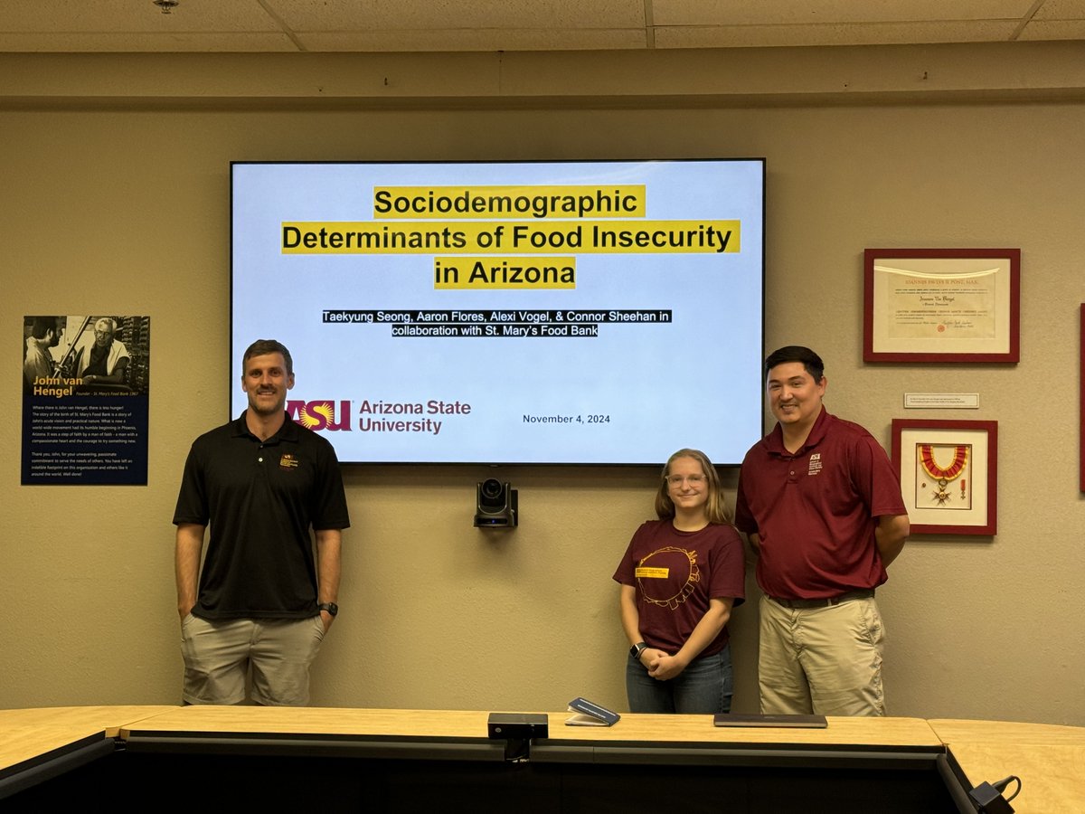 ASU_SGSUP's tweet photo. We're proud to partner with @StMarysFoodBank! 🤝 Using geospatial insights, we’re tackling food insecurity and improving resource access for Arizona communities. Learn more: https://t.co/DdWNGyysLP

#ASU #FoodInsecurity #GIS #Geography #FoodAccess #StMarysFoodBank https://t.co/PviGgsdZXO