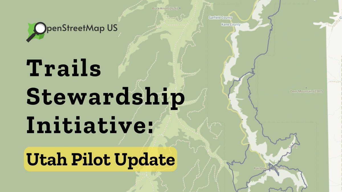 🌄 Learn how the OSM US Trails Stewardship Initiative is working to address issues in trail mapping through a pilot program in Utah in our latest blog, "Tales from Utah Trails" 🔗 buff.ly/4gdHwXK 

#OpenStreetMap #ResponsibleRecreation #TrailMapping