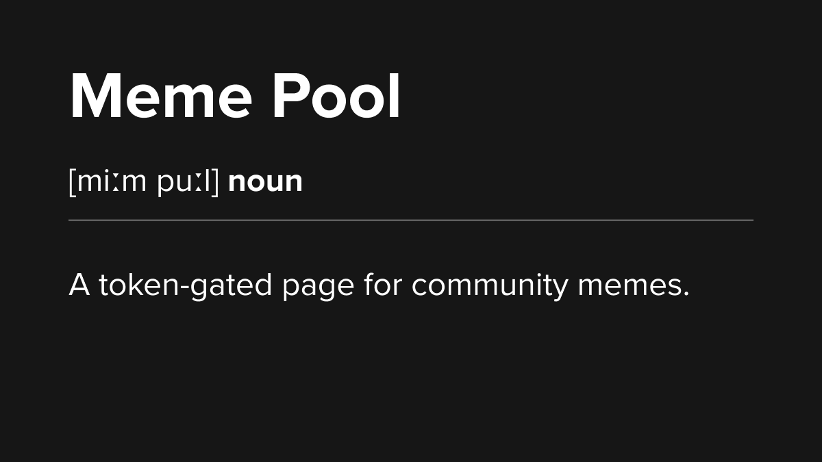 Meme Pools tweet media