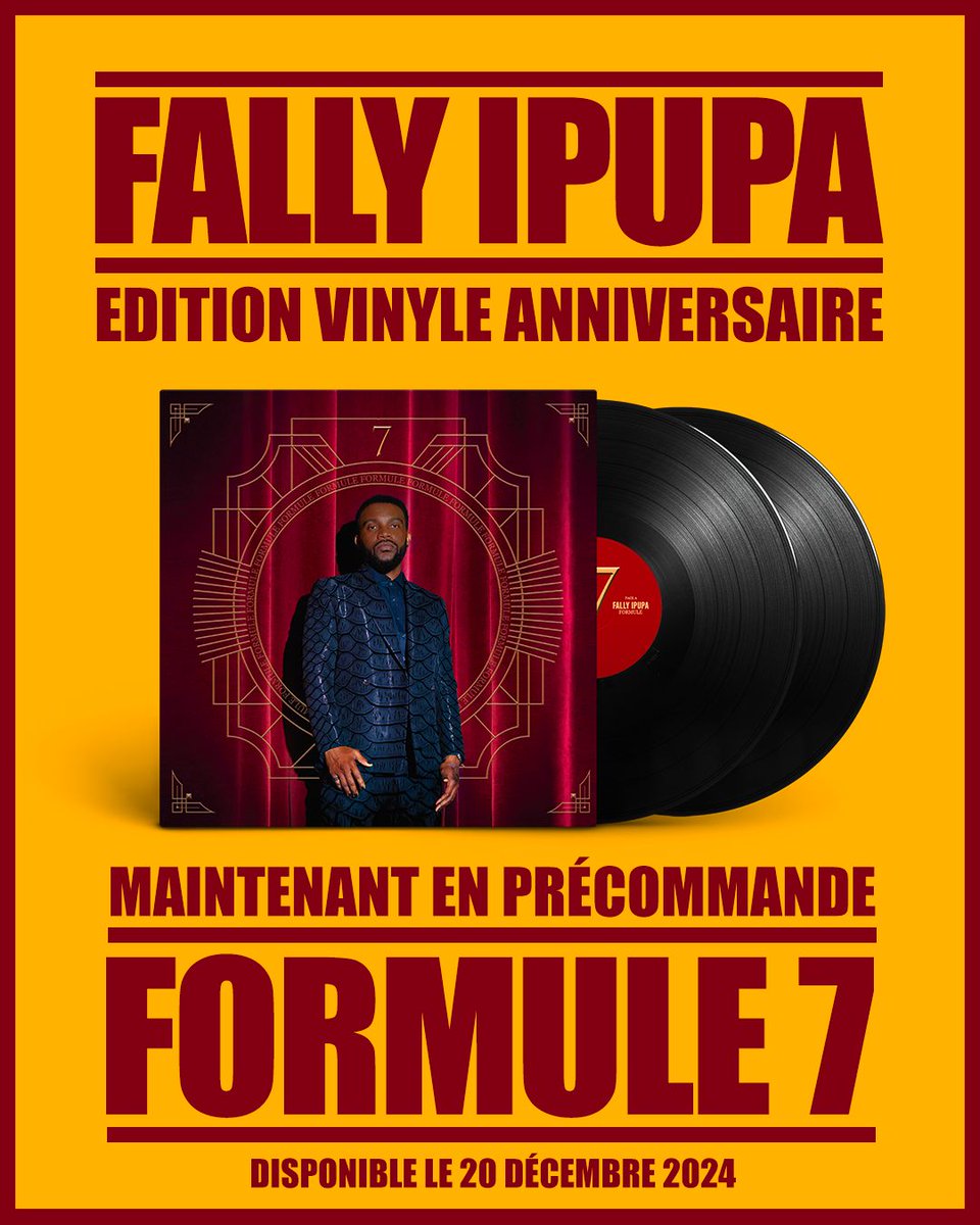 fallyipupa01's tweet image. 👑🦅 FORMULE 7 en vinyle édition limitée le 20 décembre et déjà en précommande: fallyipupa.lnk.to/F7LP

#Formule7 🎶🎄
