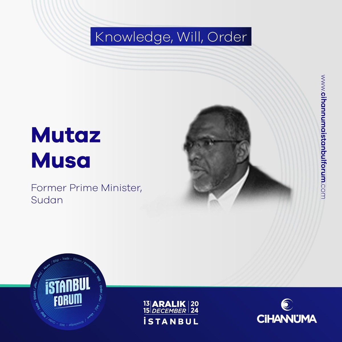 cihannumaforum's tweet photo. Mutaz Musa at Istanbul Forum!
🗓December 13-15, 2024
📍Halic University
Mutaz Musa Istanbul Forum’da!
🗓13-15 Aralık 2024
📍Haliç Üniversitesi
🔗https://t.co/CAVNlfgoap
#istanbulforum #cihannuma #istanbul #forum https://t.co/UnQR7JGr7f