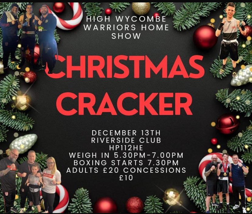 Friday night amateur show if you’re in the area. High Wycombe Warriors is a really great club.