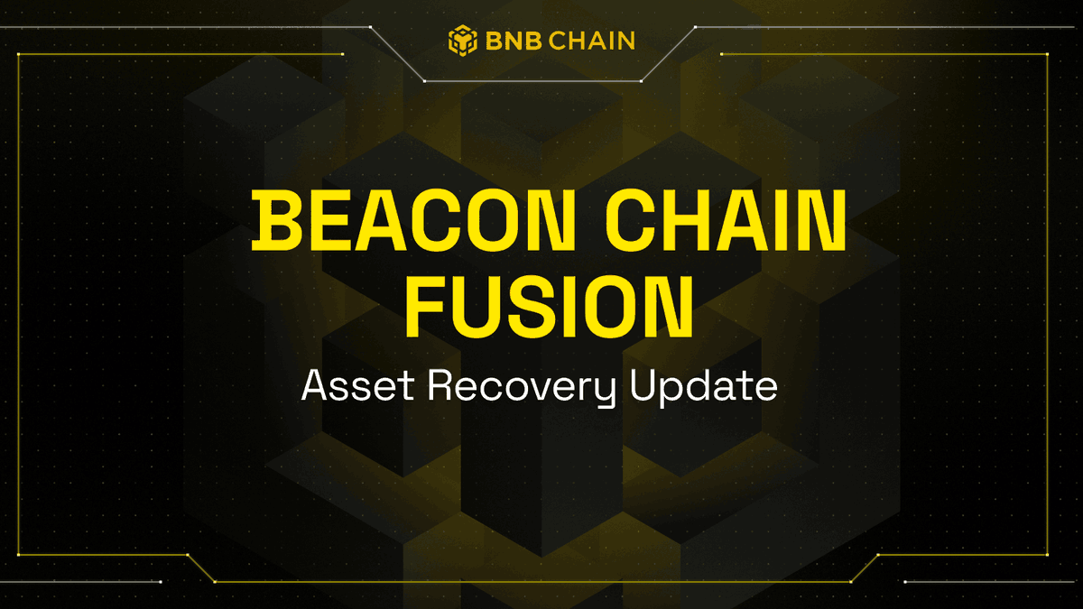 BNBCHAIN's tweet photo. BNB Beacon Chain Asset Recovery Update:

The vote for the asset recovery tool for recovering assets still on the Beacon Chain has been passed and is now pending execution.

We will provide further updates as it progresses.

⛔  DO NOT answer any DMs from users or people pretending to be BNB Chain team members (we will never DM you first) who claim to be able to help you recover your assets - this will be a scam.