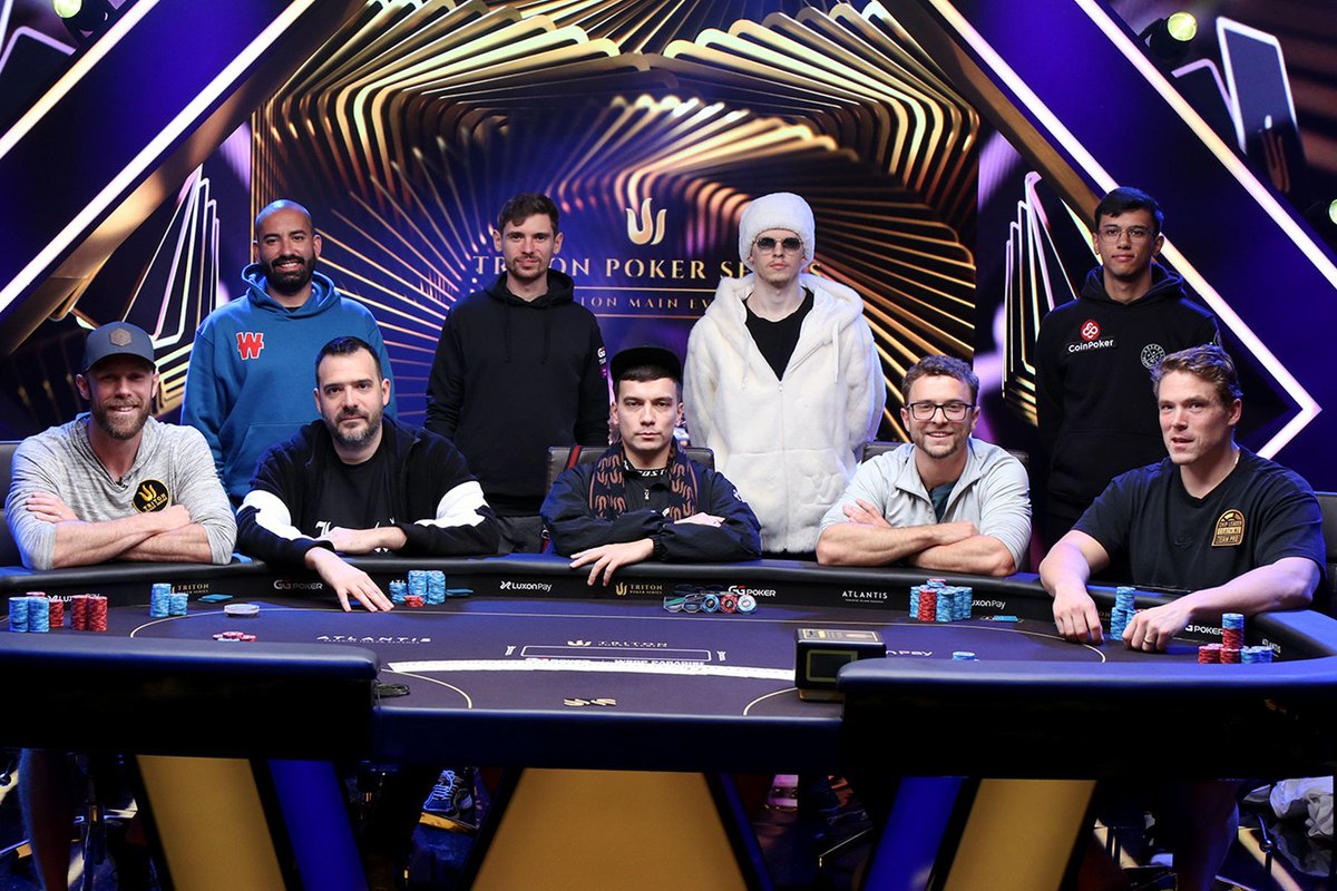 WSOP's tweet photo. Congratulations to the Final 9 in the #TritonMainEvent. Let's take a look at the remaining Payouts! #wsopPARADISE https://t.co/sjjmTXtIIi