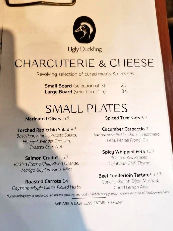 eat_dc's tweet photo. Ugly Duckling (1550 7th St NW) is now open (a day early) with a relatively affordable menu and lengthy list of wines by the glass. 
Hours:
Monday-Thursday: 4pm-12am
Friday: 4pm-1am 
Saturday: 2pm-1am
Sunday: 2pm-12am https://t.co/61OUZLmCJc