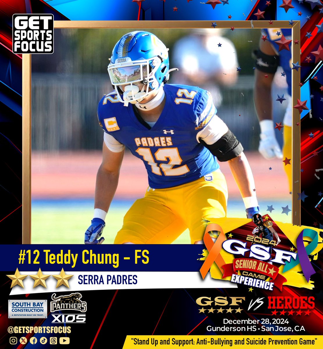 GetSportsFocus (@getsportsfocus) on Twitter photo 💫 GSF Senior All🌟 2024
<a href="/PadreAthletics/">Serra Athletics</a> <a href="/TeddyChung12/">Teddy Chung</a>
🔗 getsportsfocus.com/3-star-fs-harv…
Dec. 28th • Gunderson HS, San Jose
🟧🟩🟦”Stand Up and Support:
Anti-Bullying and Suicide Prevention Game”
✅ Follow <a href="/GetSportsFocus/">GetSportsFocus</a> 💫 GSF Senior All🌟 2024
<a href="/PadreAthletics/">Serra Athletics</a> <a href="/TeddyChung12/">Teddy Chung</a>
🔗 getsportsfocus.com/3-star-fs-harv…
Dec. 28th • Gunderson HS, San Jose
🟧🟩🟦”Stand Up and Support:
Anti-Bullying and Suicide Prevention Game”
✅ Follow <a href="/GetSportsFocus/">GetSportsFocus</a>