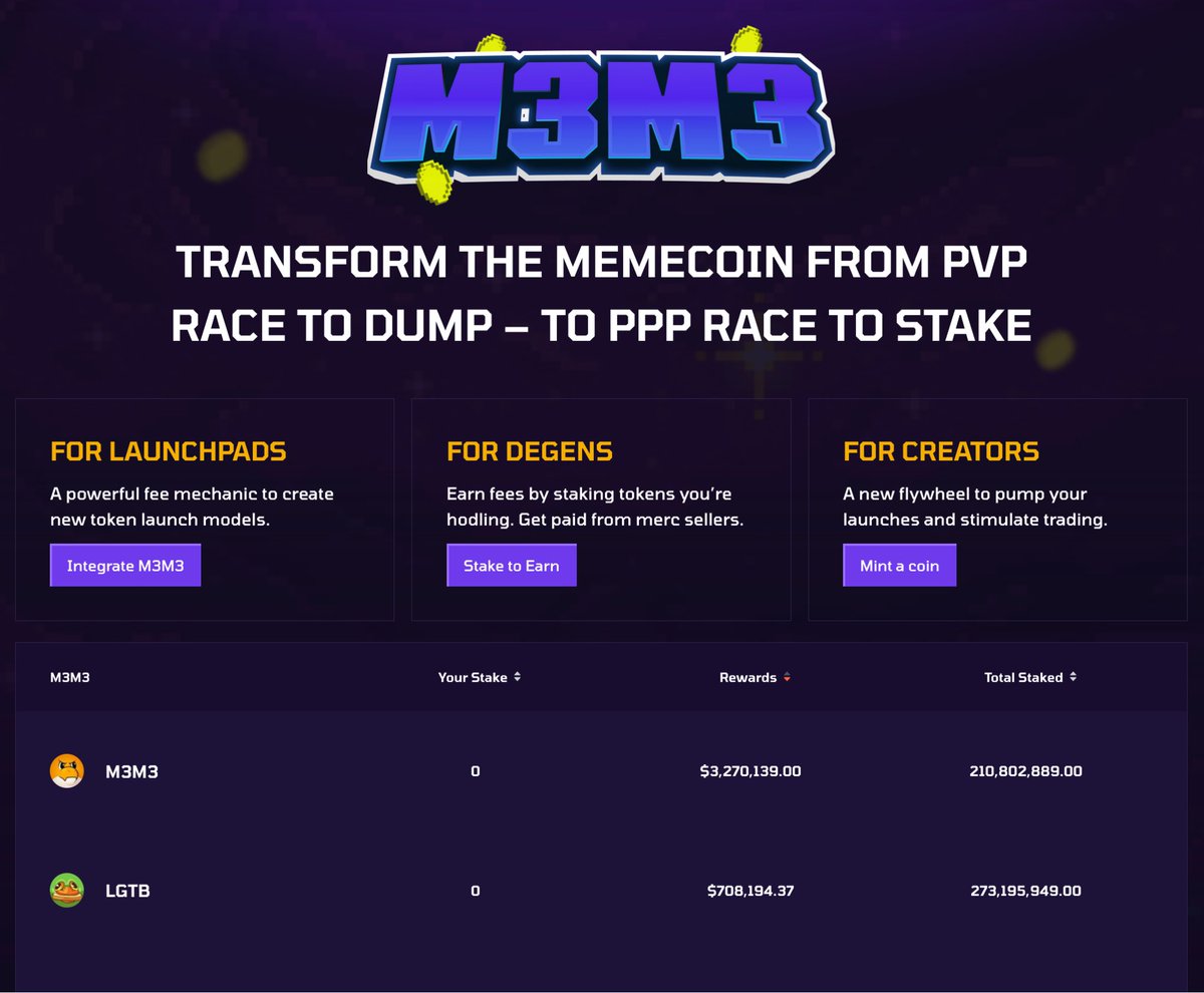 MeteoraAG's tweet photo. Integrate, Stake, Mint

The M3M3 platform is for everyone https://t.co/tNyieGWbQ9