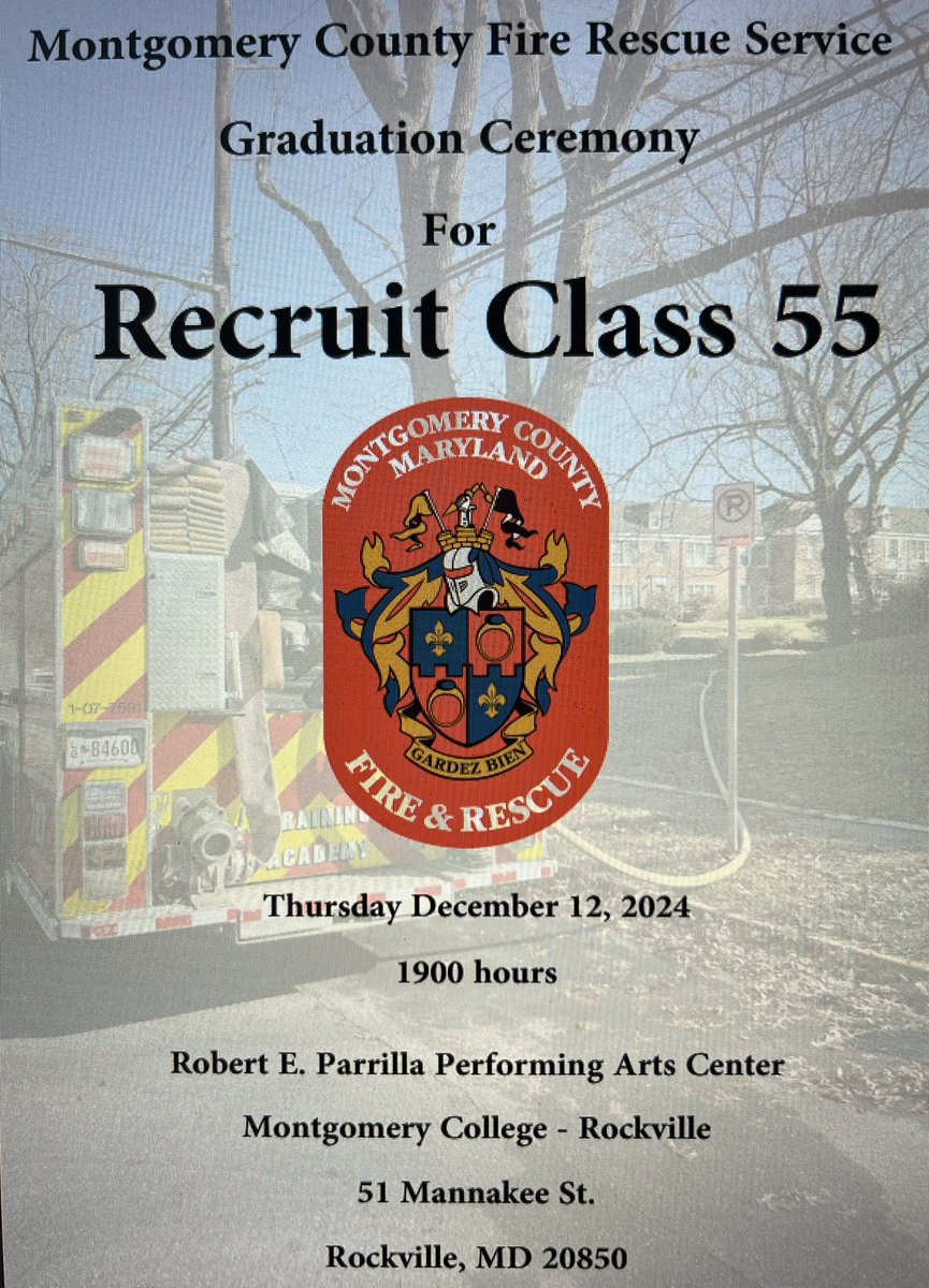 mcfrsPIO's tweet photo. ATTENTION; TONITE 7p @mcfrs Recruit Class GRADUATION will be ‘live-stream’ via https://t.co/RAkvoal3Se #RC55 https://t.co/u4emL2fKKT