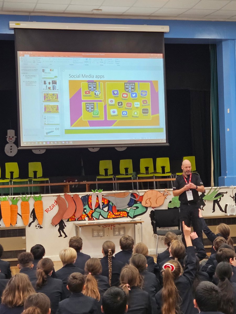 A big thanks to PC Rob Kelly who ran an assembly for the Year 5 and Year 6 pupils about online safety, cyber bullying and the criminal age of responsibility. He spoke about the correct age restrictions for the apps on their phones. See our newsletter for online safety guidance.