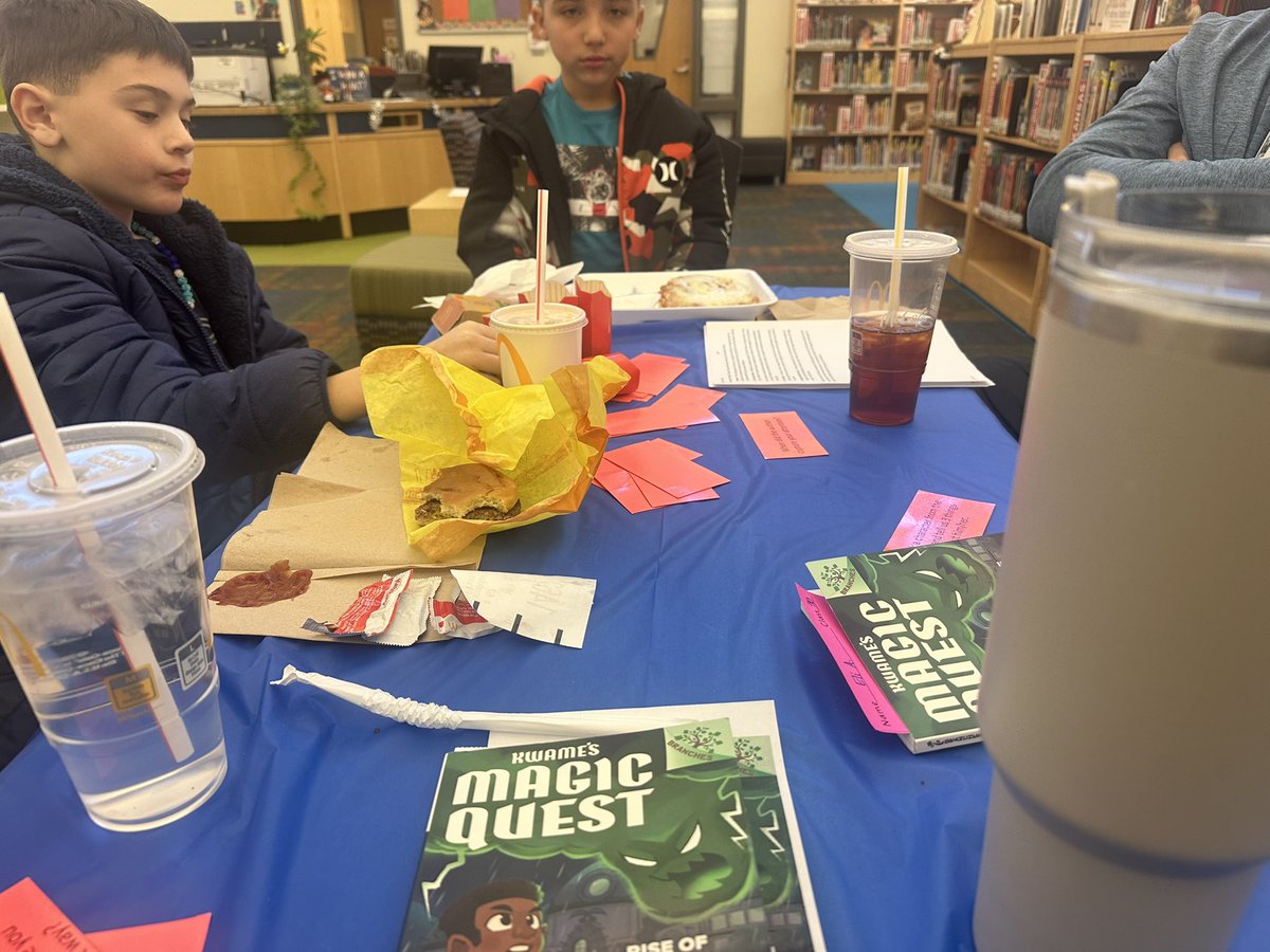 Our work at MB is never done! Student Lighthouse Leadership Team making spirit week posters this morning, and 3rd grade chat-chew at lunch. #theresnoplacelikemillbrooke #OPSMakeTodayCount