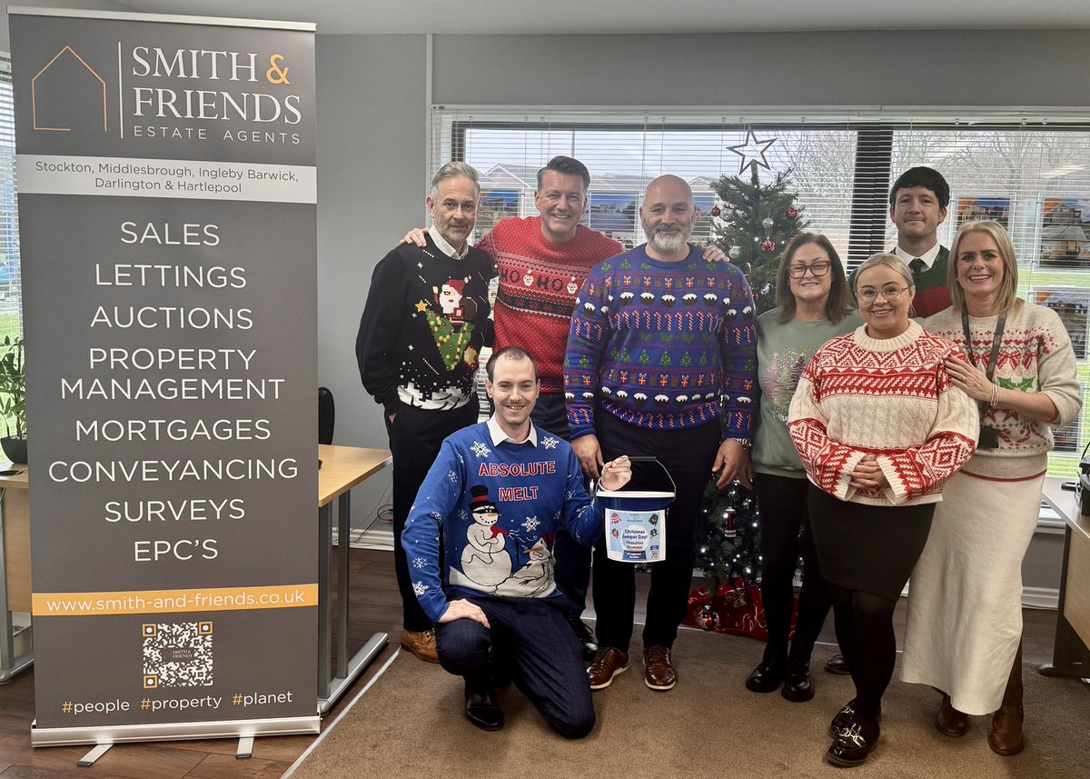 It was our last management meeting of the year today of what has been a successful year since we re-branded to Smith &amp; Friends Estate Agents. Our team has been supporting Butterwick Hospice Christmas jumper campaign. You can donate by the link below ⬇️ 

butterwick.org.uk/event/christma…