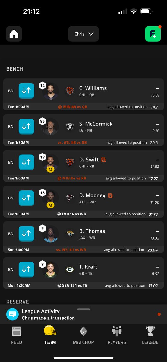 rivettcj's tweet photo. @NFLFantasy These have me top of my league https://t.co/hDlKZL7Nj3