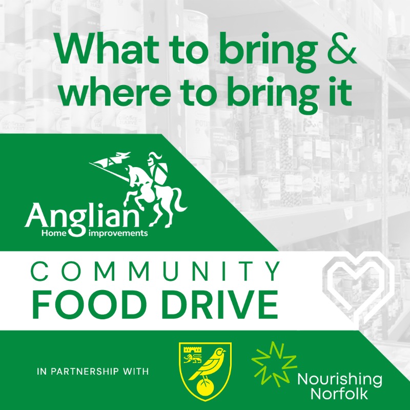 NorwichCityFC's tweet photo. Long-life products ✅
Tinned food ✅

More details on how you can support this Sunday's food drive for the Nourishing Norfolk campaign at Carrow Road 👇