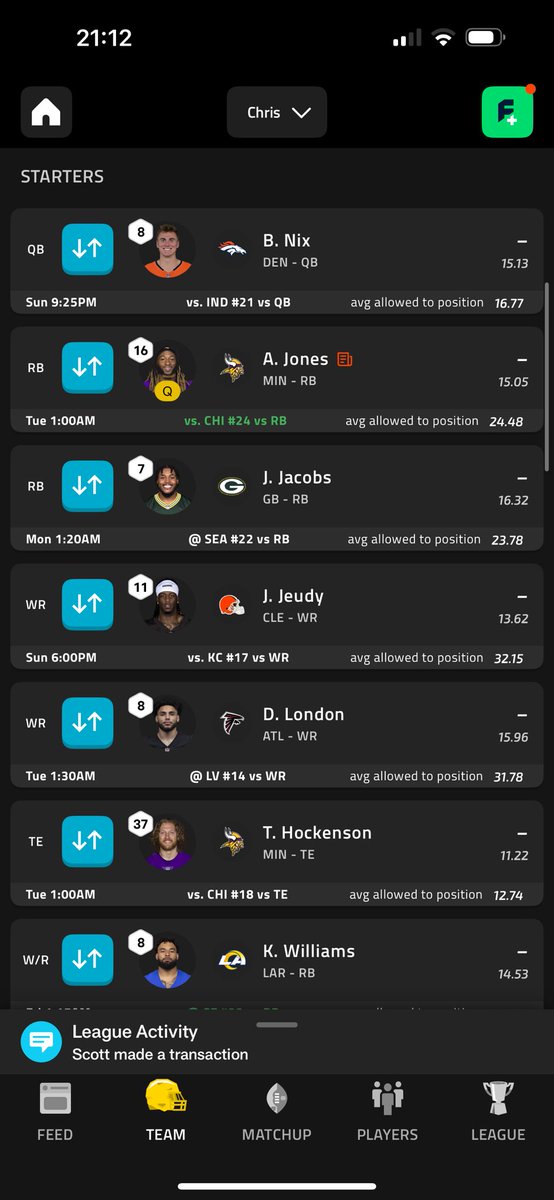 rivettcj's tweet photo. @NFLFantasy Help !!! Please !!! https://t.co/OW81Y7ntNZ