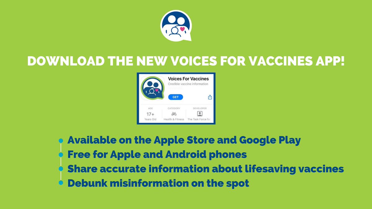 Voices4Vaccines's tweet photo. Voices for Vaccines’ app helps you debunk misinformation.
Download our app from the App Store: https://t.co/KbsoLgD8u3 #voicesforvaccines #whyivax https://t.co/ipyNp5rY9C