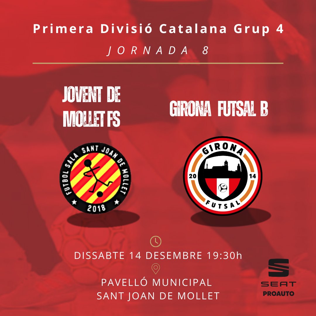 JORNADA 8 | SÈNIOR B

📅 Dissabte 14 de desembre 
📍Pavelló Sant Joan de Mollet
⏱ 19:30h

Vine a animar el nostre equip!!!!

#futsalgirona #futsal #futsal⚽️ #futbolsala #futbolsalacatala #futbolsalacatalunya #girona #orgullgironí #culturadelesforç