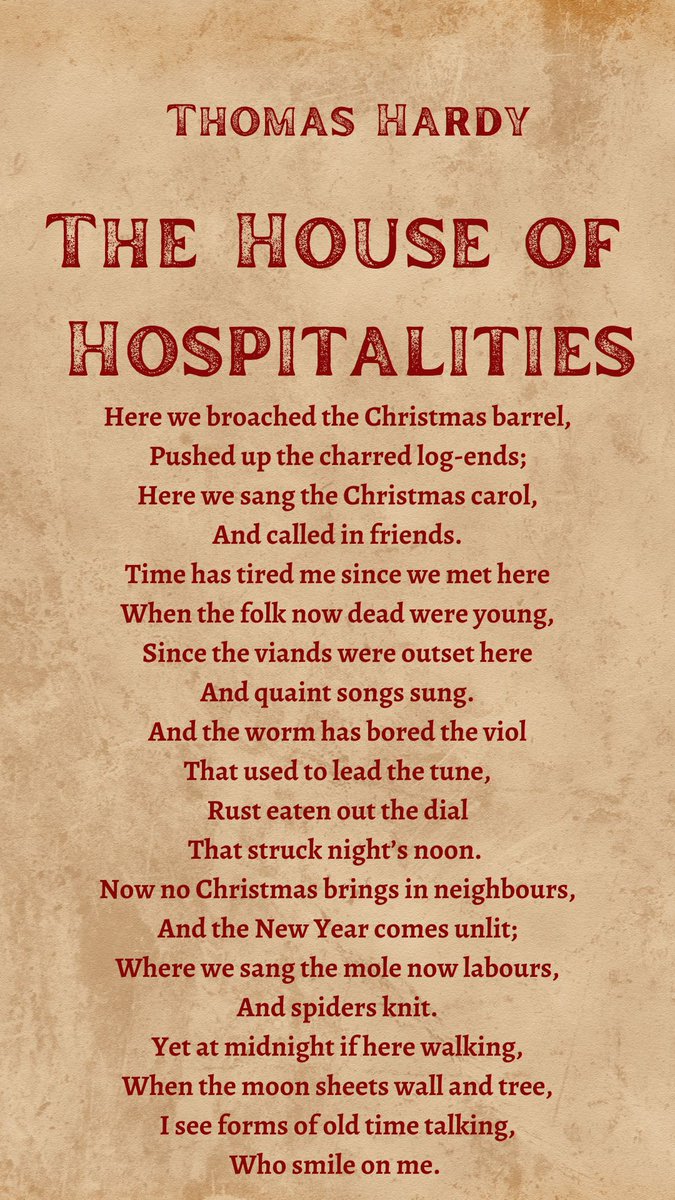 Poetry_Day_9's tweet photo. The House of Hospitalities
Thomas Hardy
#poetrycommunity #PoetryShare #Poetry #poetrylovers #poetrytwitter #poetrybook #poet #POEMS #twitterpoem #twitterpoetry #writing #writer #WritingLife #writerslift #WritingCommunity #twitterwriter #HouseofHospitalities #ThomasHardy https://t.co/cnnNzVmk4I