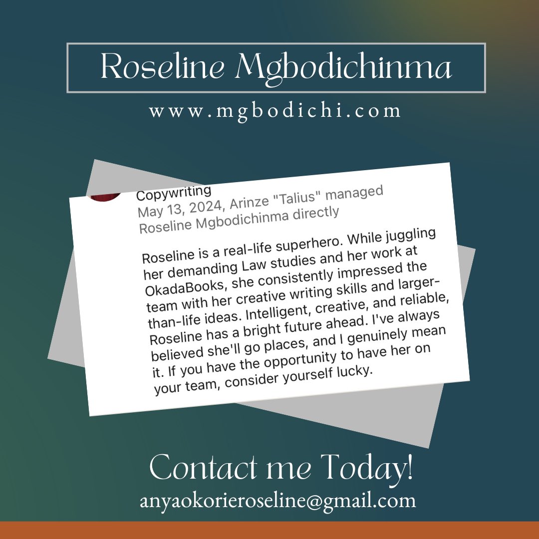 Roseline Mgbodichinma tweet media