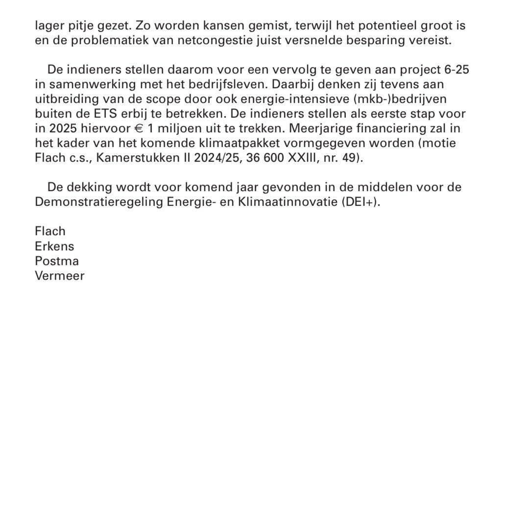 Het is voor industriële bedrijven lastig om goed mee te komen in de markt en tegelijkertijd te verduurzamen. Maar samen sterk! Goed daarom dat de Kamer het amendement van <a href="/ajflach/">André Flach</a> steunt voor herstart van een project voor samenwerking en kennisdeling bij energiebesparing.