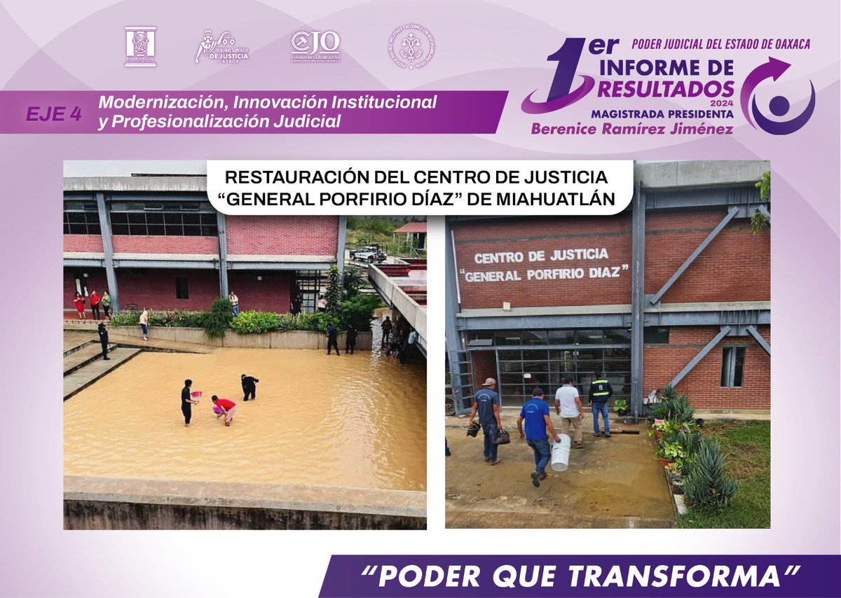 tsjoaxaca's tweet image. #Infórmate Primer Informe de Resultados 2024 de la Presidenta @MagistradaBRJ.

#PoderQueTransforma
#JusticiaQueTransforma