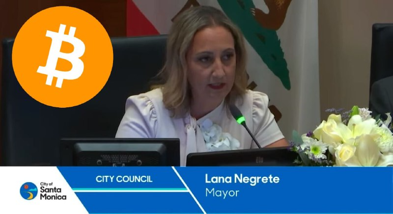 Solix_Trade's tweet photo. Pro-Bitcoin Lana Negrete officially appointed as Mayor of Santa Monica, California 🙌! Negrete sponsored the creation of the city's new Bitcoin office earlier this year 👏 #Bitcoin #Crypto #SantaMonica #Blockchain #Mayor #Innovation #ProBitcoin #DigitalCurrency https://t.co/KwmO1nUFsz