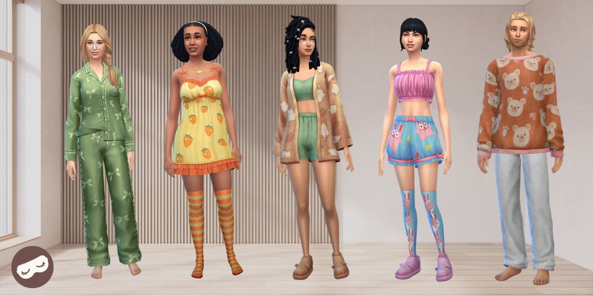 Ninnster00's tweet photo. I'm late to the slumber party but I finally got to properly check out @trillyke's kit collaboration 💅
Some funky fresh outfits in a clothing category that needs it 💚🤎
#Ad #EAPartner #SweetSlumberPartyKit #TheSims4 https://t.co/qIK5a3LAbK