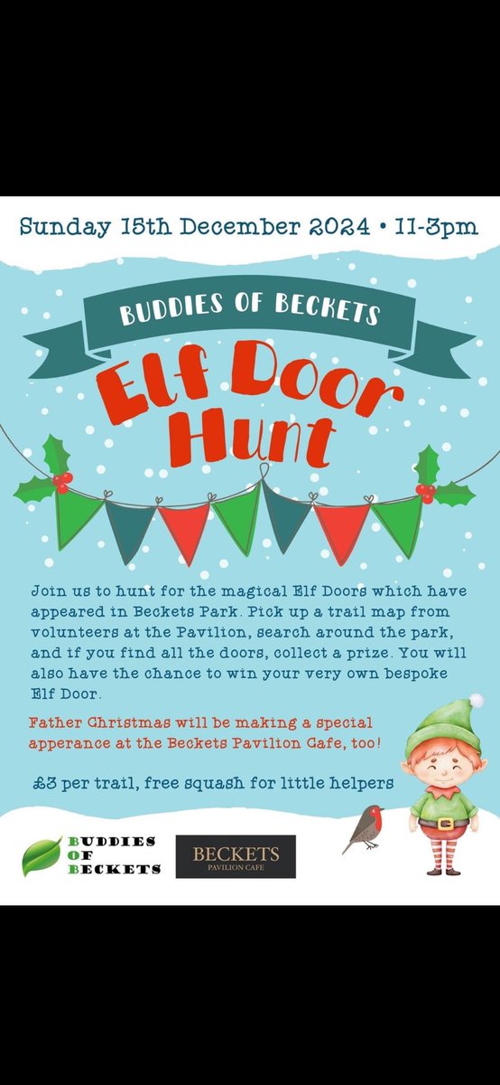 This Sunday - the #BecketsPark
Elf Door Hunt 🧝🏽 🚪 

See below ⬇️ 
#northampton 

<a href="/ChronandEcho/">Northampton Chron</a> <a href="/NLiveRadio/">NLive Radio - The Station that LOVES Northampton</a> <a href="/TheArkNpton/">The Ark Northampton</a> <a href="/UniNorthants/">UniofNorthampton</a> <a href="/UniNorthants/">UniofNorthampton</a>