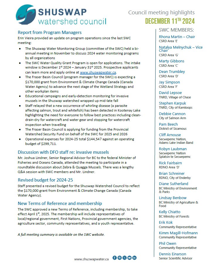 Shuswap Watershed Council tweet media