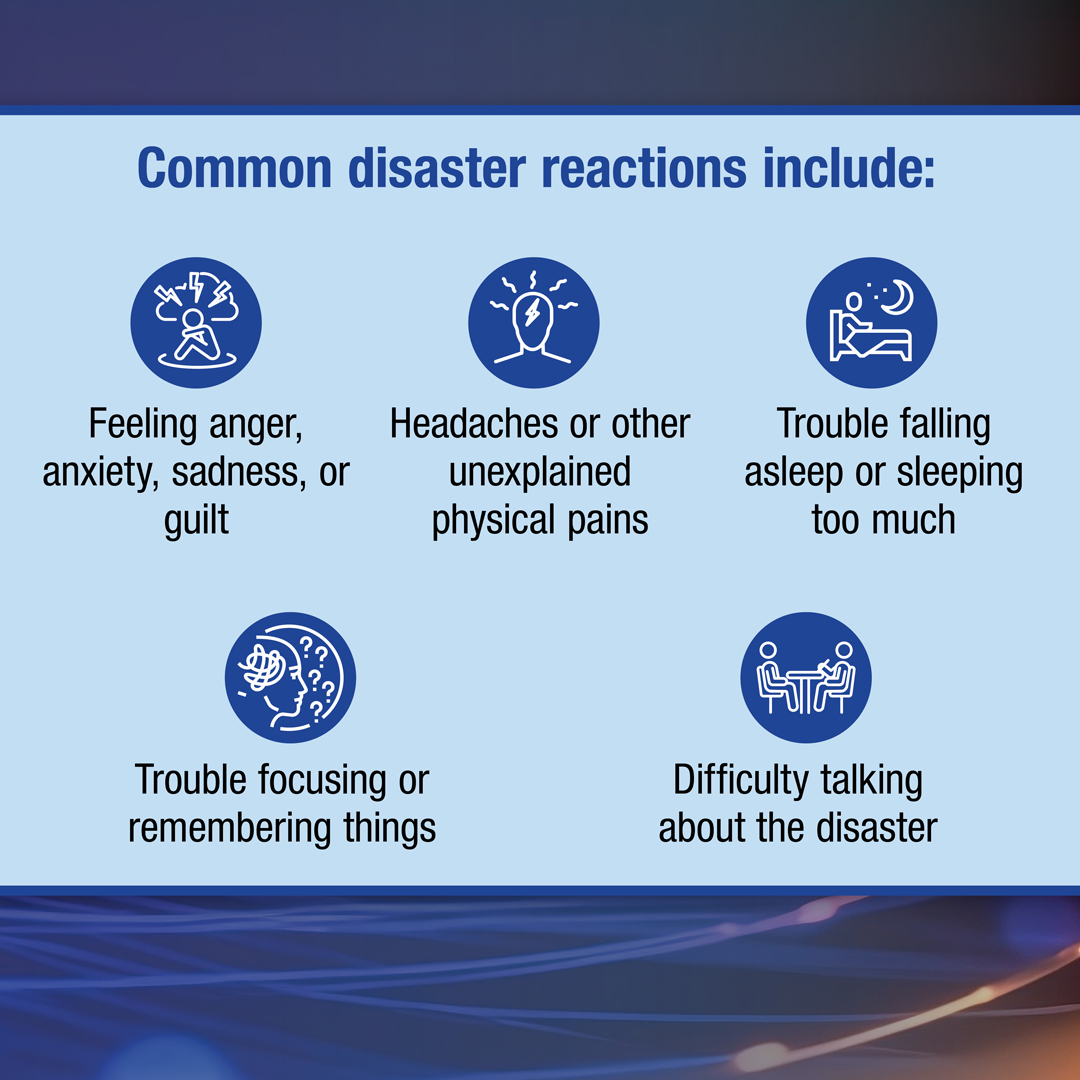 samhsagov's tweet photo. Recovering after experiencing a disaster can be difficult. You and your loved ones may experience sadness, anger, anxiety, and more. 

To learn more about common reactions and find ways to cope, explore our resources: https://t.co/kt6zlZqISr https://t.co/nsYmUiLYkJ