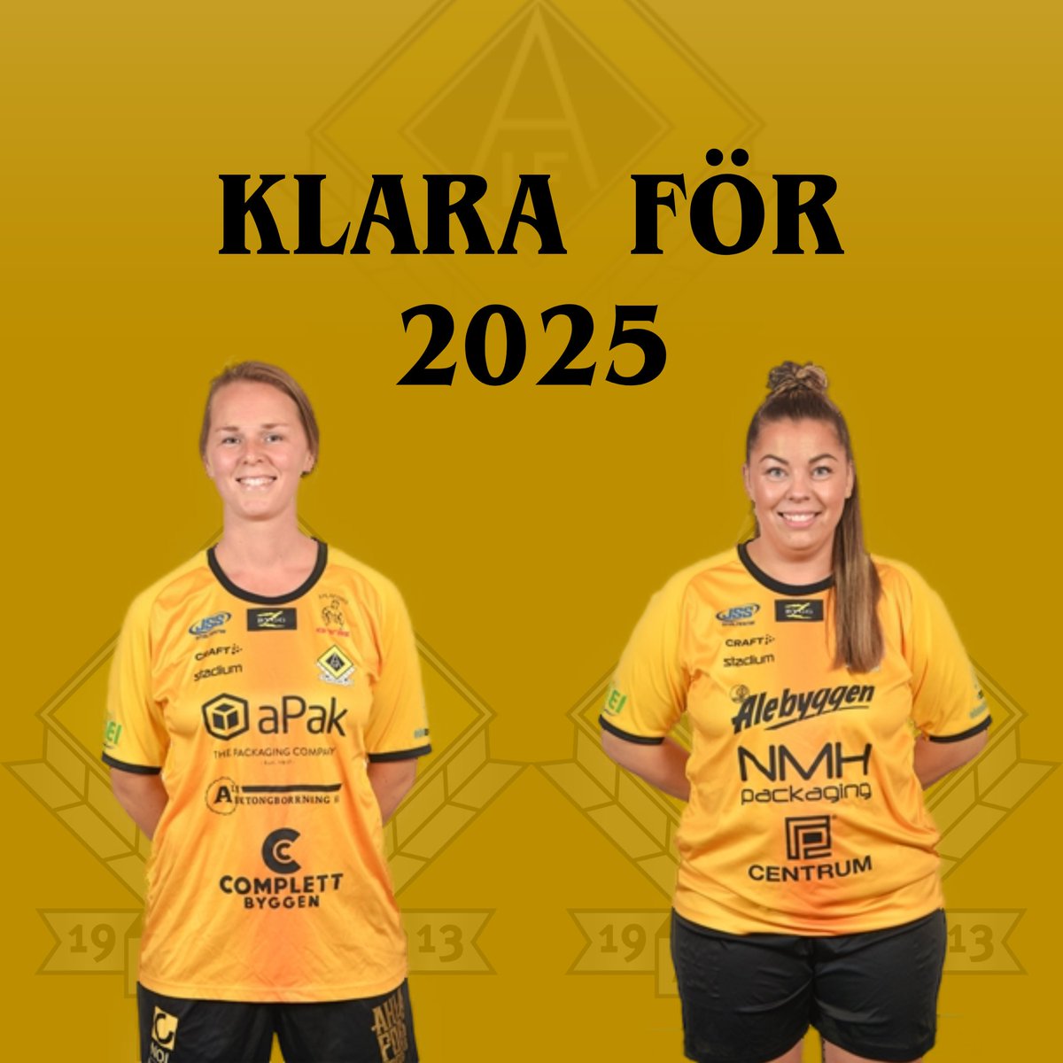 Två av de härliga tjejer som varit med sedan återstarten av vårt damlag är
Camilla Skånberg &amp;
Sandra Frånlund

Vi är glada att ni vill fortsätta skriva på berättelsen tillsammans med oss.💛🖤

#gulsvartgemenskap #Damlaget💛🖤