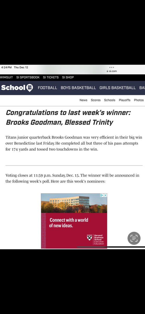Brooks Goodman (@brooksgoodman12) on Twitter photo Grateful to be named player of the week in Georgia after our game against Benedictine with 3 total touchdowns (2 passing and 1 rushing)!
<a href="/BuckFitz/">NPA/SUPERMAX 100</a> <a href="/NCEC_Recruiting/">NPA</a> <a href="/NatlPlaymkrsAca/">NatlPlaymkersAcademy</a> <a href="/CoachEdDudley63/">Ed Dudley</a> <a href="/BTProspects/">Blessed Trinity Football Prospects</a> <a href="/GJenk10/">Greg Jenkins</a> <a href="/CoachBeas/">Coach Beas</a> <a href="/QbTakeover/">QB Takeover</a> <a href="/samspiegs/">Sam Spiegelman</a> <a href="/ChadSimmons_/">ChadSimmons</a> Grateful to be named player of the week in Georgia after our game against Benedictine with 3 total touchdowns (2 passing and 1 rushing)!
<a href="/BuckFitz/">NPA/SUPERMAX 100</a> <a href="/NCEC_Recruiting/">NPA</a> <a href="/NatlPlaymkrsAca/">NatlPlaymkersAcademy</a> <a href="/CoachEdDudley63/">Ed Dudley</a> <a href="/BTProspects/">Blessed Trinity Football Prospects</a> <a href="/GJenk10/">Greg Jenkins</a> <a href="/CoachBeas/">Coach Beas</a> <a href="/QbTakeover/">QB Takeover</a> <a href="/samspiegs/">Sam Spiegelman</a> <a href="/ChadSimmons_/">ChadSimmons</a>