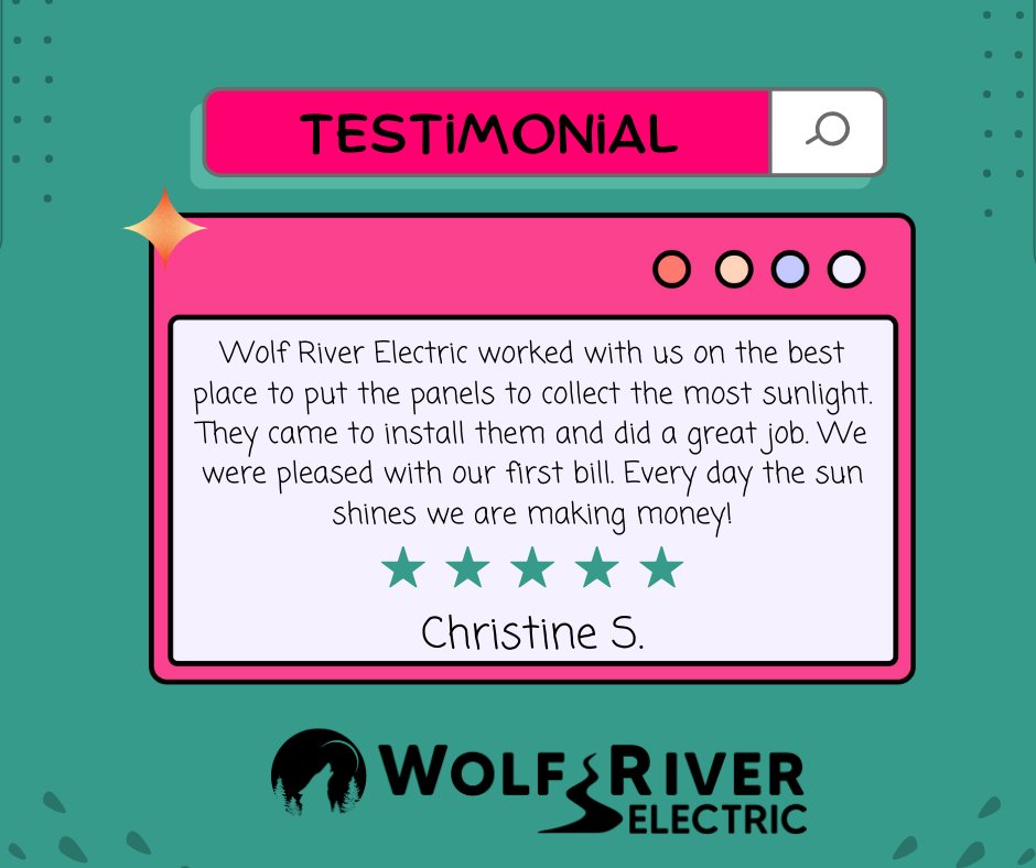 Christine is now making money every month thanks to her solar panels! 💵☀️ Want to start earning with solar too? Visit wolfriverelectric.com to find out how you can turn sunshine into savings! 🌞💰 #GoSolar #EarnWithSolar
