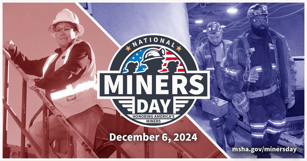 ICYMI: Last Friday was National Miners Day. There are thousands of miners working in over 13,000 mines under U.S. jurisdiction &amp; they are an invaluable part of our country’s workforce. We are truly grateful for all miners past &amp; present.

Learn more at msha.gov/minersday