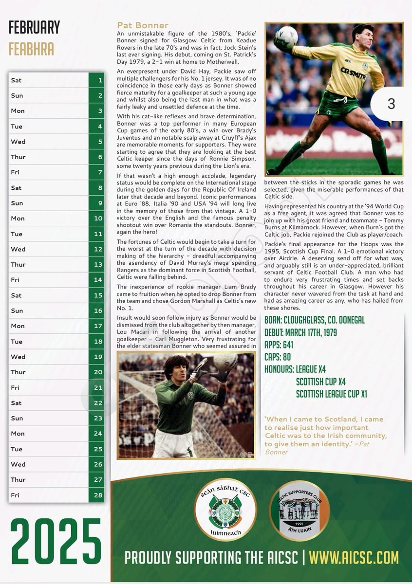 The AICSC 2025 calendar has landed. 

Theme is the Irish Connection, and it's a cracker. 

Check out the month of September which we were delighted to sponsor along with our friends in Leeside CSC Cork, and Carrickmacross CSC.

🇮🇪🍀🇮🇪🍀🇮🇪